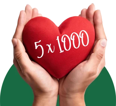 dona cinque per mille croce verde