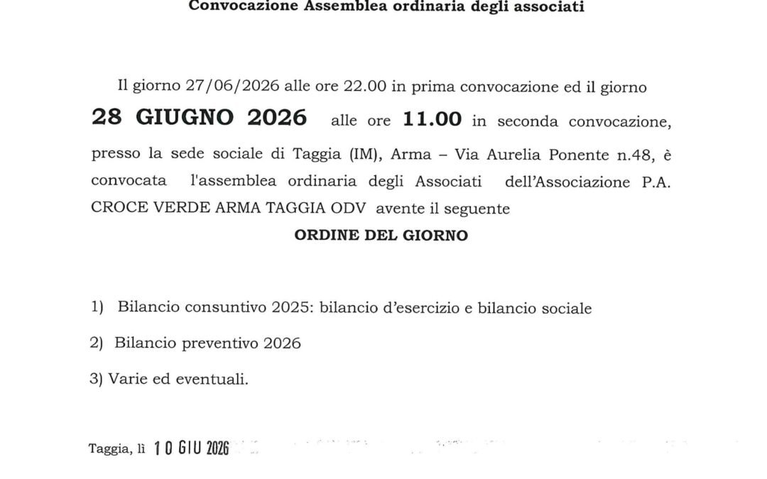 ASSEMBLEA ORDINARIA DEI SOCI 2026